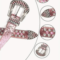 Pink Rhinestone Western Belt for Girls Boys Cowgirl Cowboy