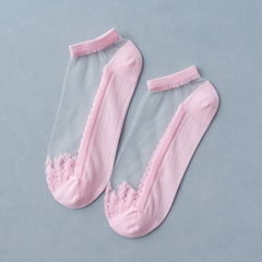 Crystal Glass Socks Lightweight Ankle Socks Women's Stockings