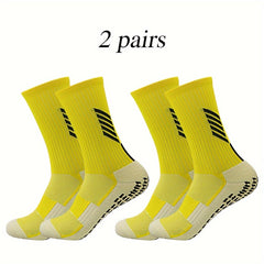 2 Pairs Non Slip Breathable Soccer Socks
