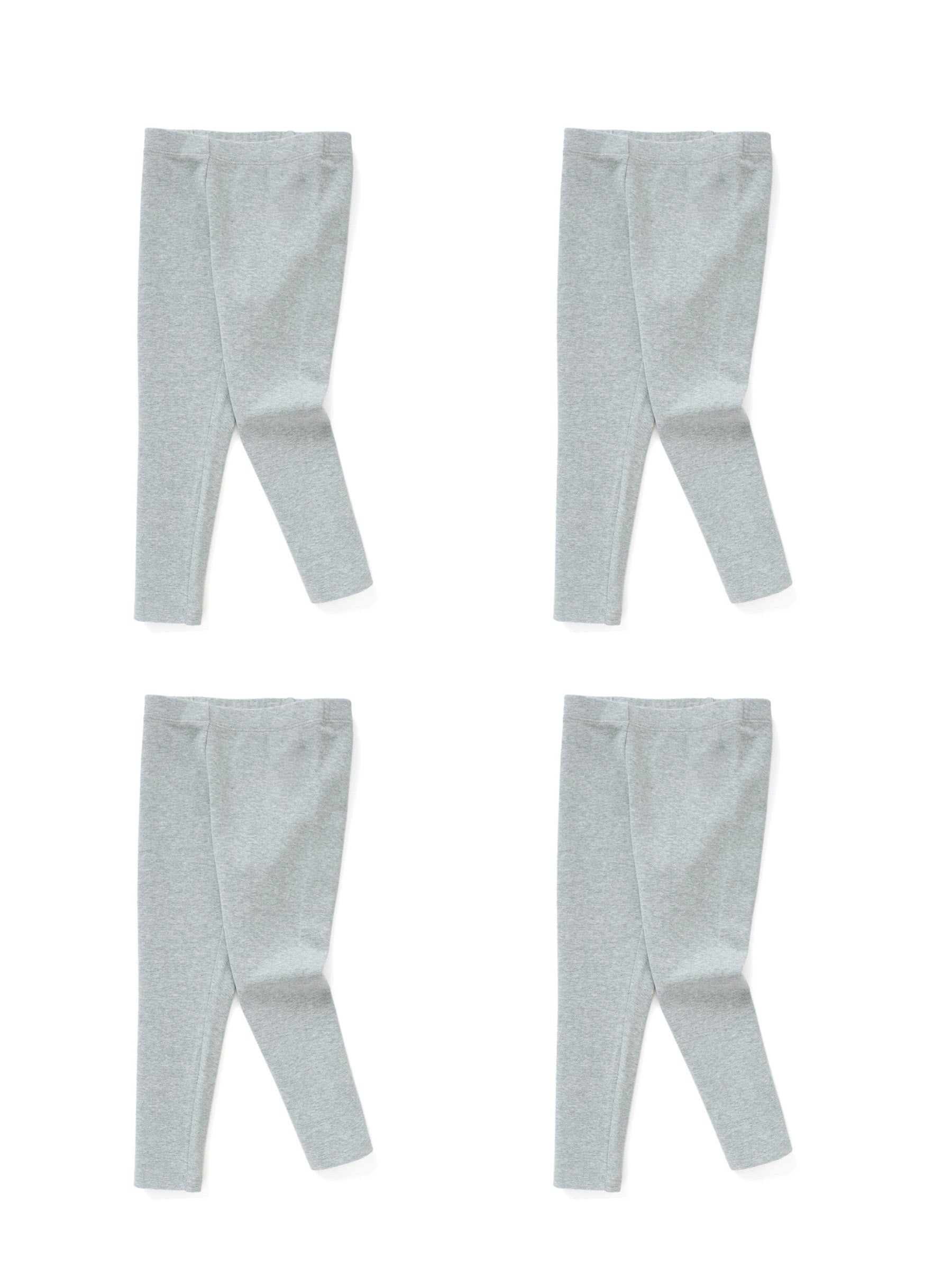 4 Pack Girls Basic Leggings Ankle Length Tights Pants