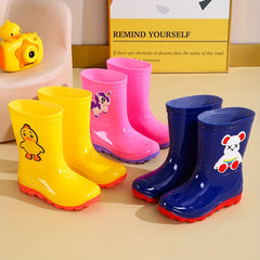 Girl's Chicken Pattern Rain Boots Comfy Waterproof Shoes