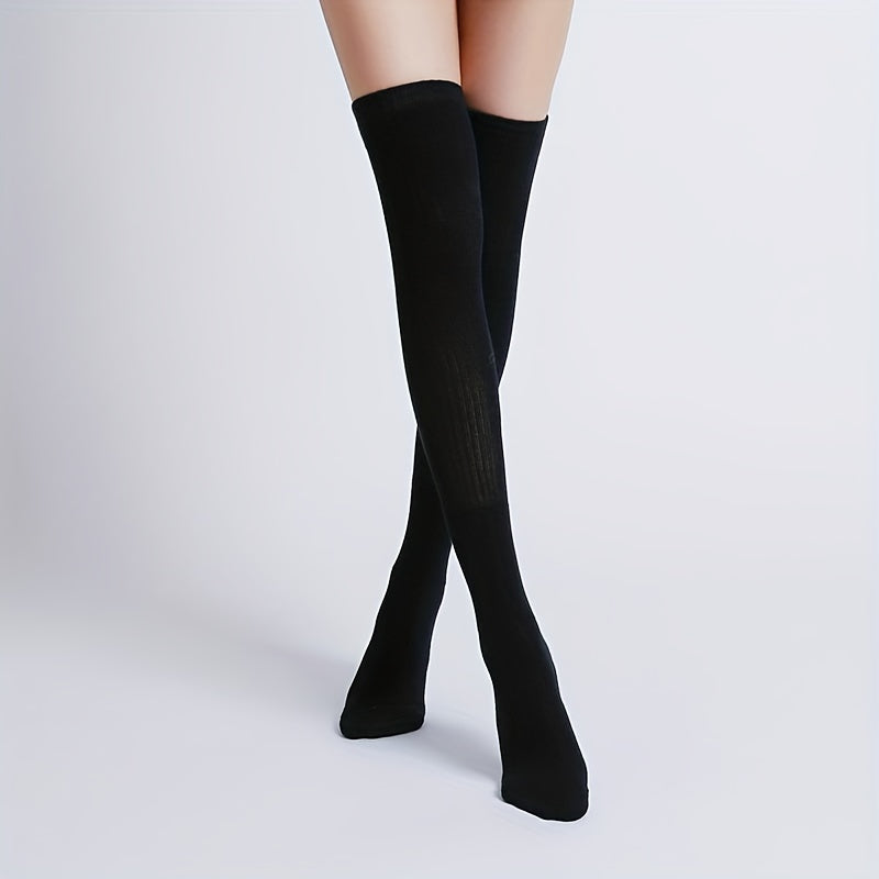 Round Toe Over The Knee Non Slip Yoga Socks Warm Long Tube Cold Socks