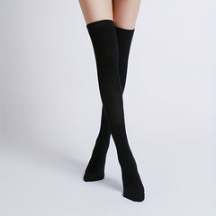 Round Toe Over The Knee Non Slip Yoga Socks Warm Long Tube Cold Socks