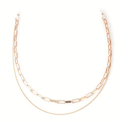 Men's Hip hop Long Necklace For Glasses Double Chain