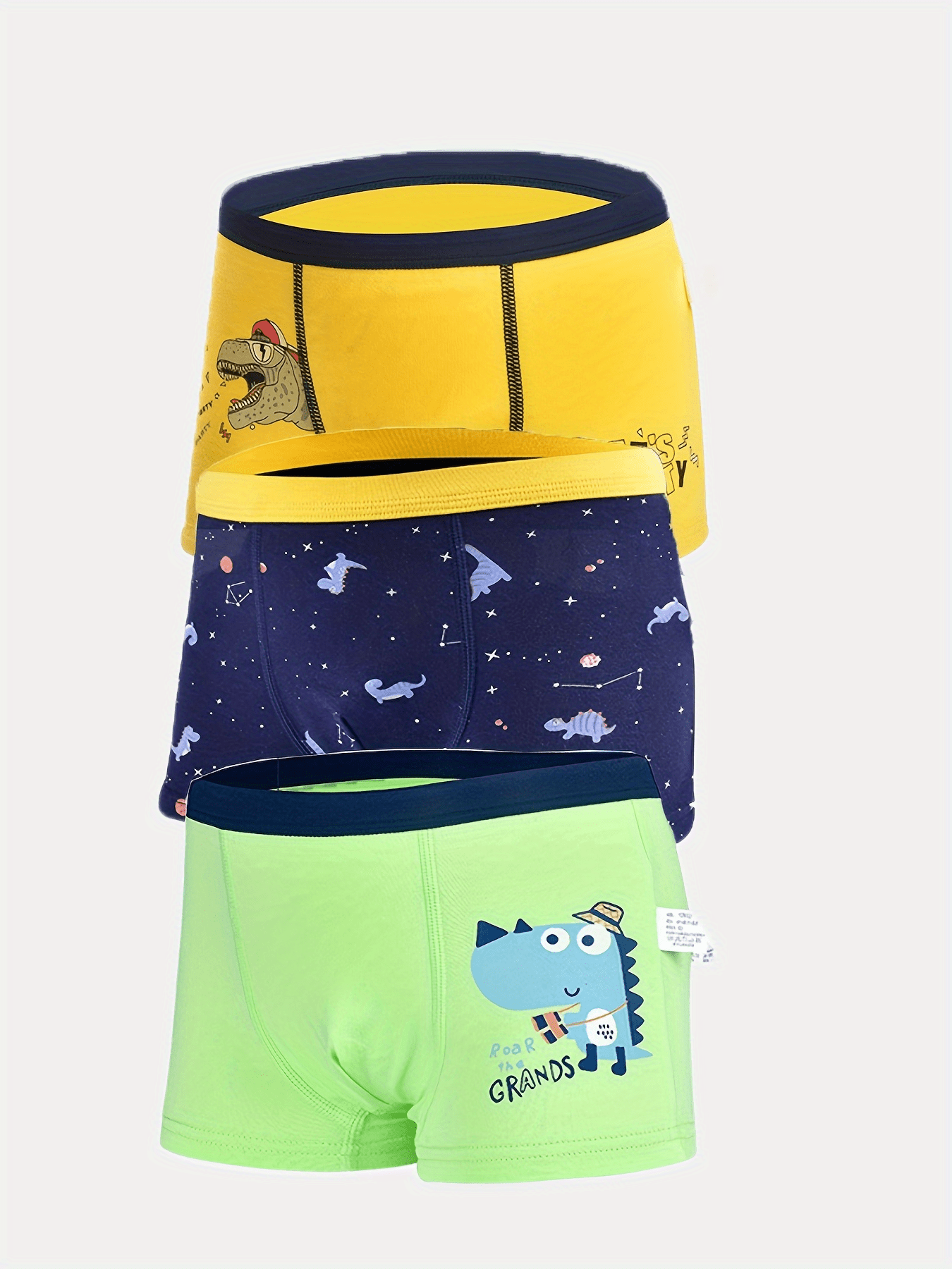 3pcs Boy's Boxer Briefs Elastic Waist Shorts Comfy Soft Underwear Kids Clothes
