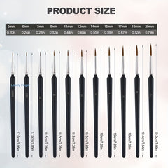 11Pcs Detail Paint Brushes Set Mini Watercolor Acrylic Kit
