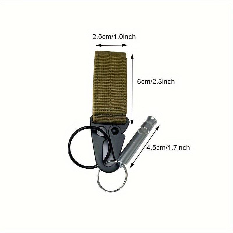 Multifunction Keychain w/ Emergency Whistle Strap Carabiner