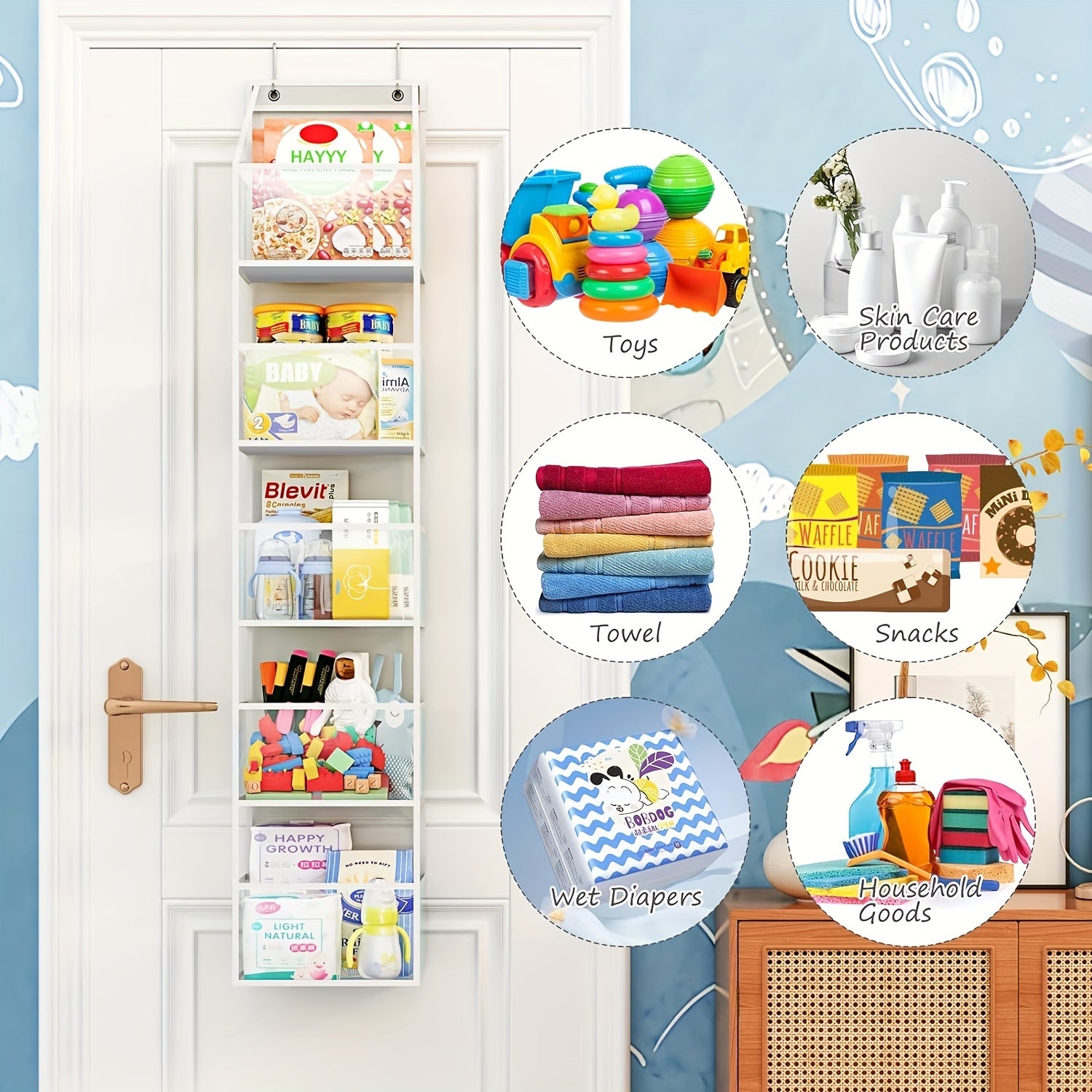 Over The Door Hanging Pantry Organizer 5 Shelf Storage