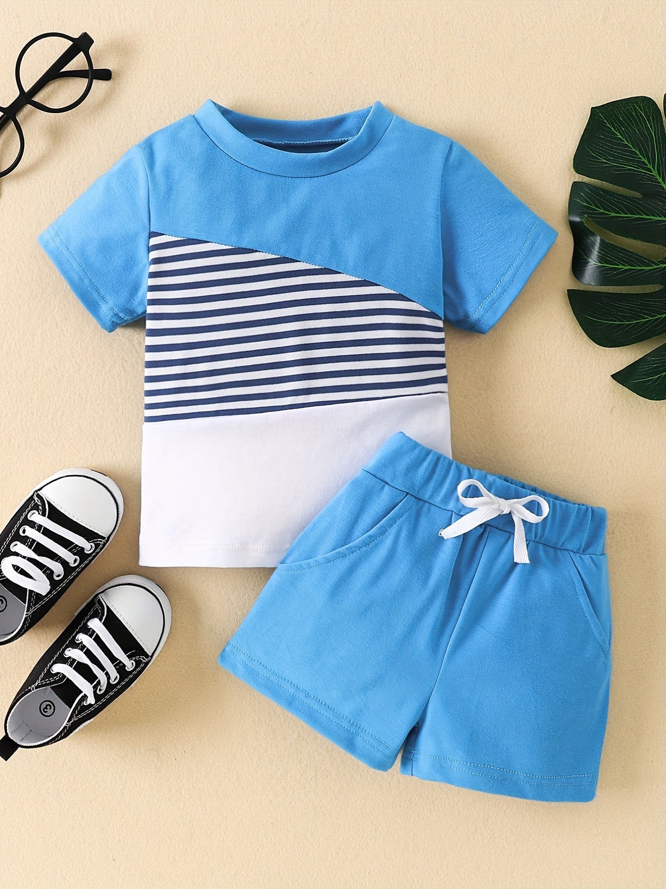 2pcs Baby Boys Casual T shirt & Shorts Set Clothes