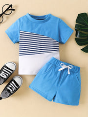 2pcs Baby Boys Casual T shirt & Shorts Set Clothes