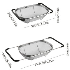 Telescopic Mesh Basket & Sink Drain for Washing Fruits & Veggies