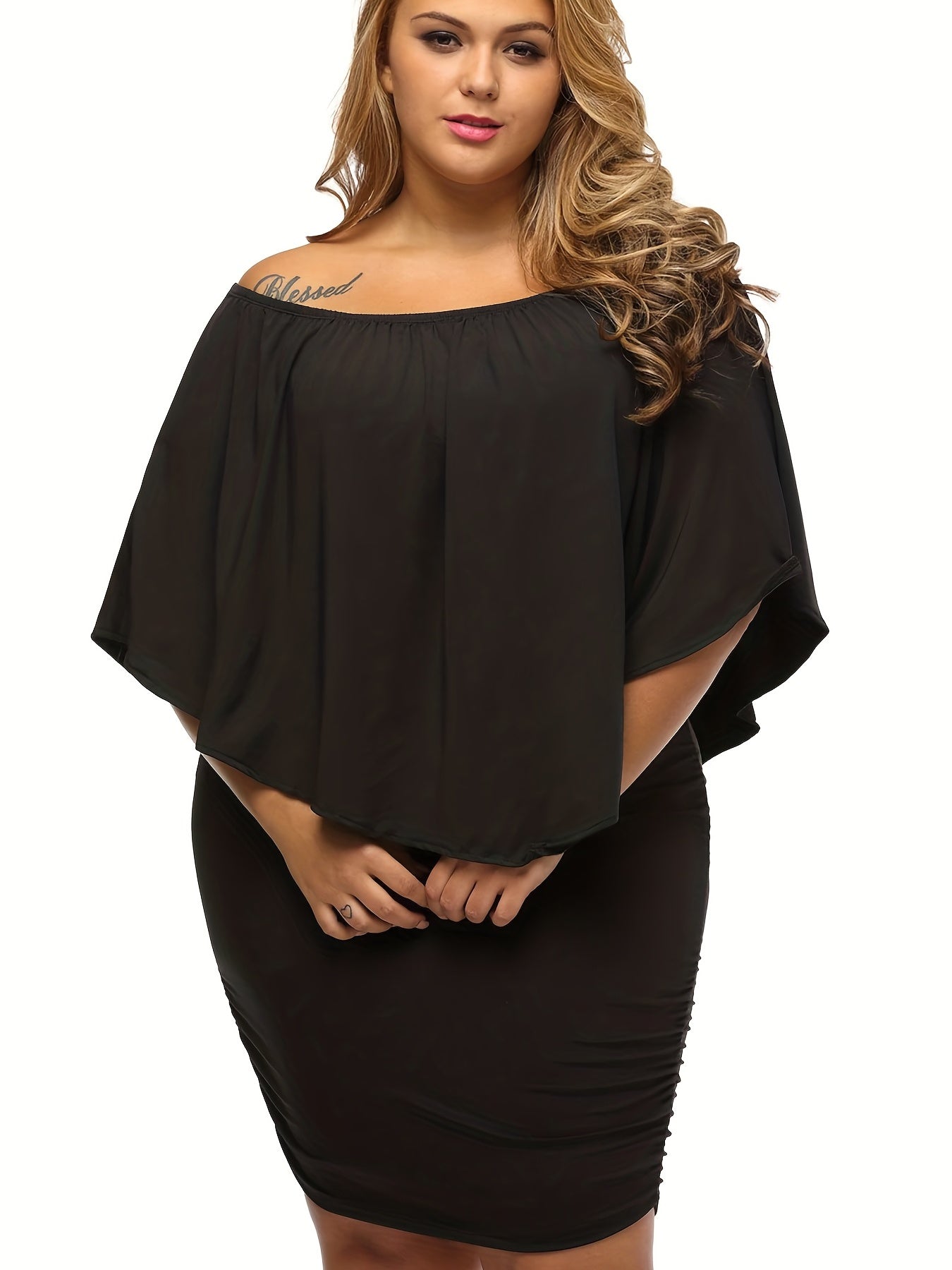 Off Shoulder Ruched Mini Dress