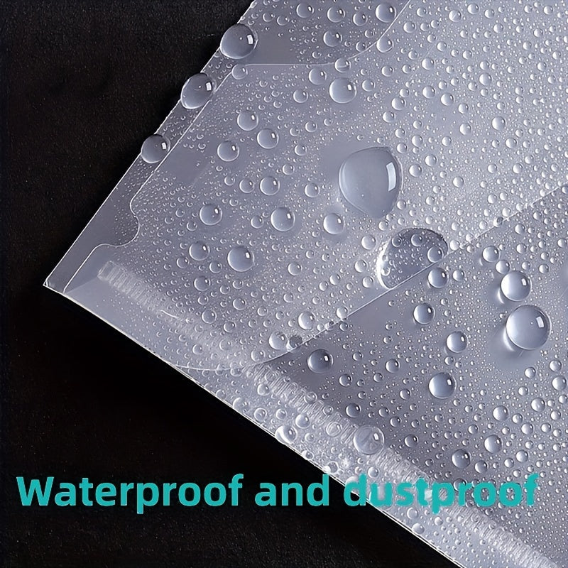 30pcs Large Capacity Student Folder Waterproof Button Transpa