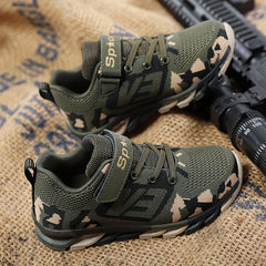 Boy's Camo Mesh Sneakers Non Slip Soft Sole Shoes For Kids Outdoor