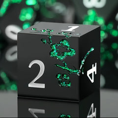 Metal Texture Petal Dice Set Heavy Metal Design for Collection
