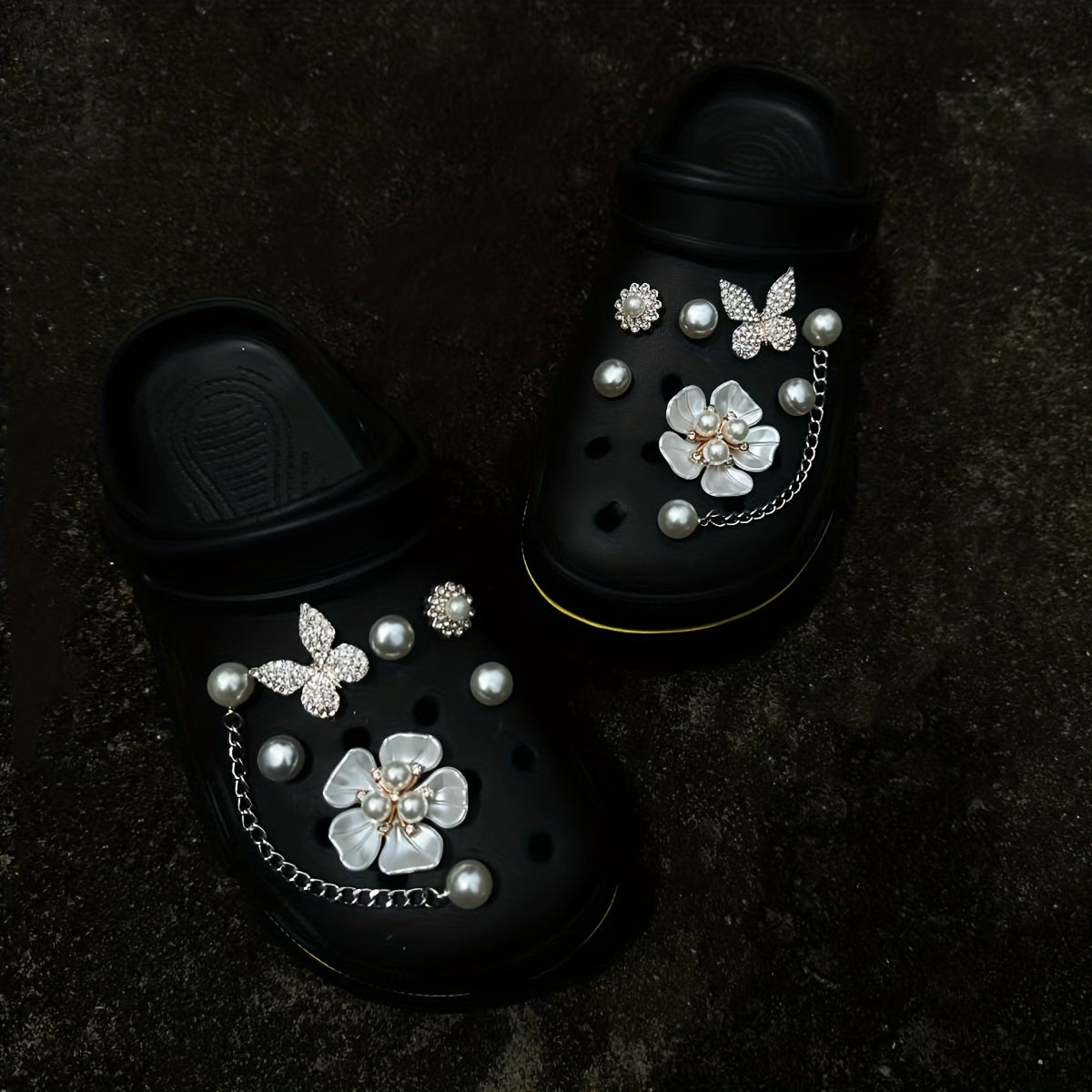 12PCS Shoe Accessories Faux Pearl & Flower & Butterfly Gift For Girls Women