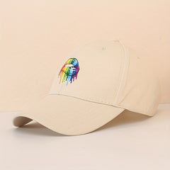 LGBT Rainbow Lip Baseball Cap Gay Pride Unisex Dad Hat Adjustable Sun Hats