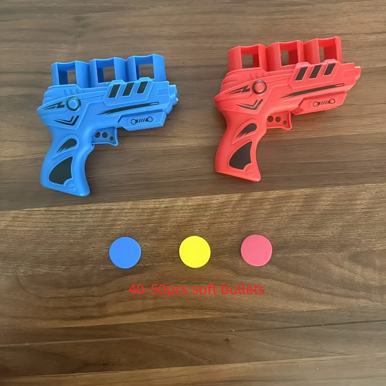 2pcs Soft Bullet Flying Disc Gun for Dual Player Battle Toy Gun Themed Party