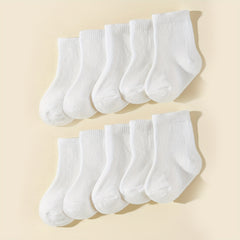 10Pairs Baby Cotton Blend Short Crew Socks for Four Seasons