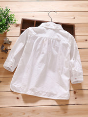 Girls Lace Collared Long Sleeve Shirt For Spring Autumn