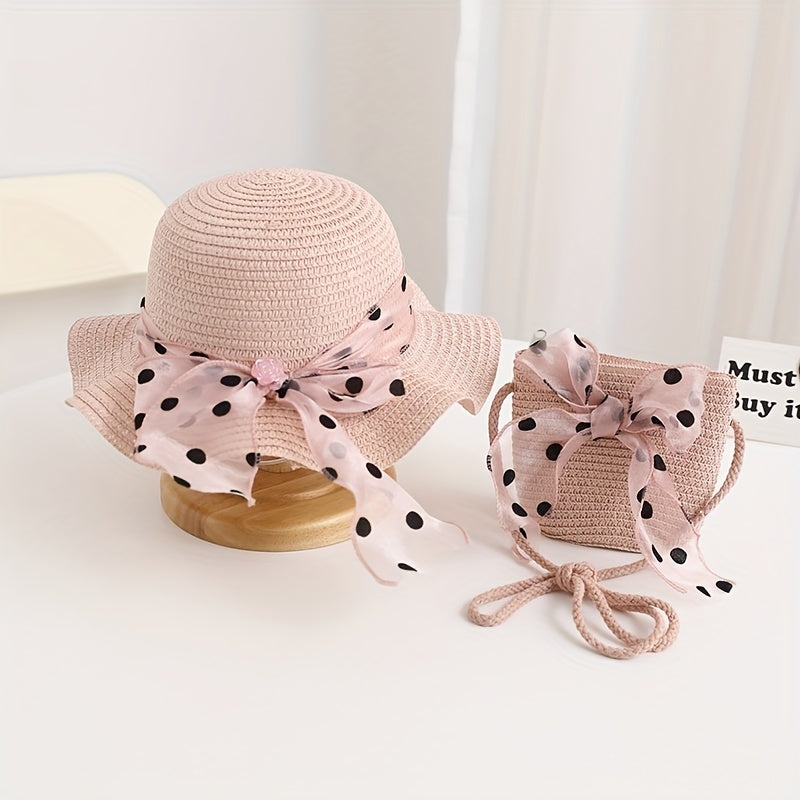 Girls Sun Protection Hat & Crossbody Bag Set