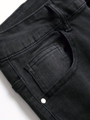 Slim Fit Ripped Jeans Men's Casual Distressed Denim Pants