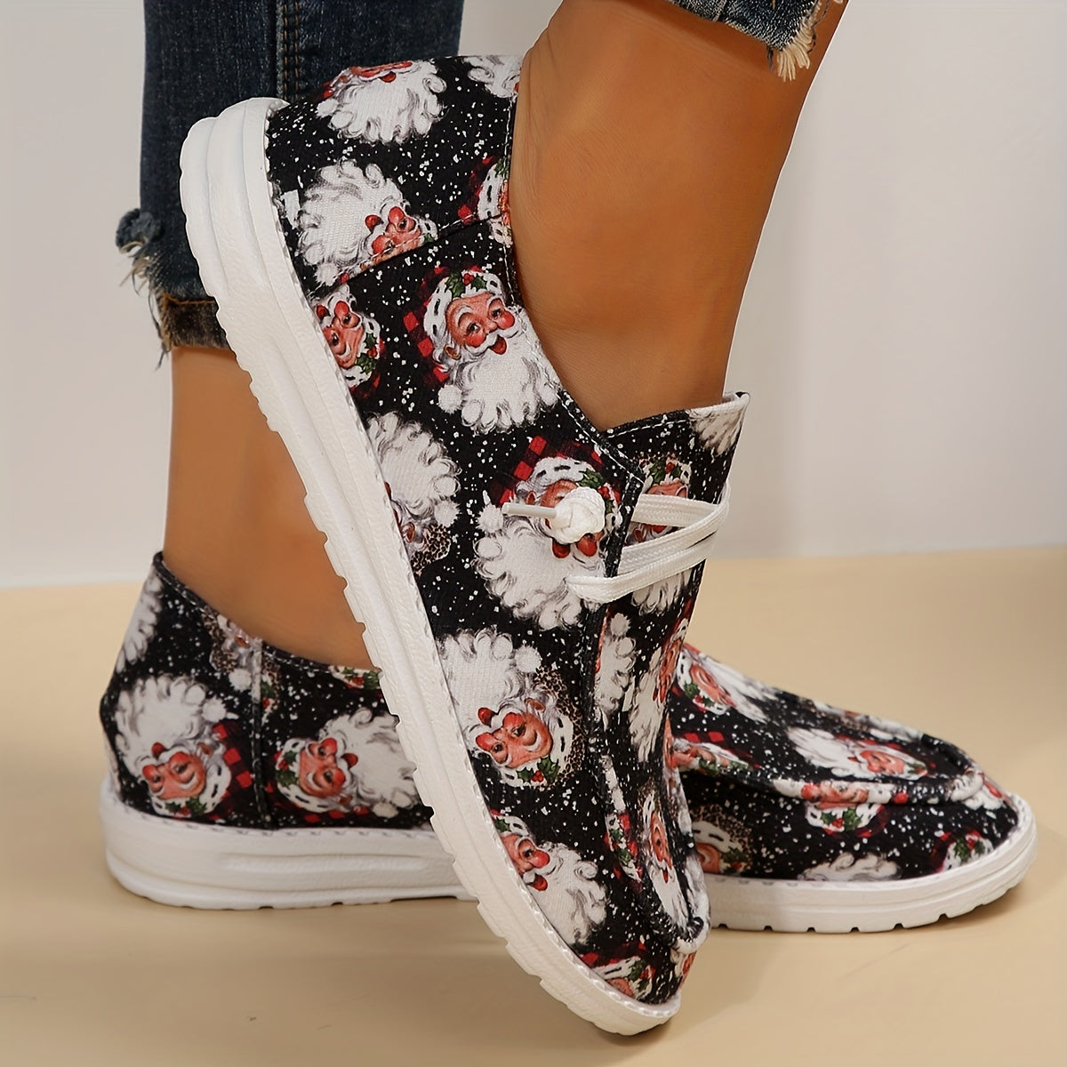 Christmas Elements Print Lightweight Sport Shoes