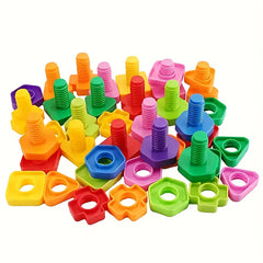 20pcs Nut-Shaped Screw Building Blocks Educational Toy