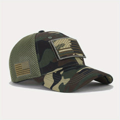 American Flag Camo Mesh Baseball Cap Outdoor Sports Sunshade Peaked Cap