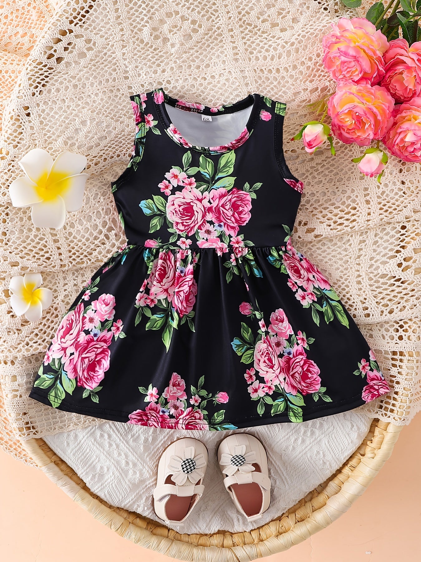 Baby Girls Butterfly Sleeveless Dress Clothes
