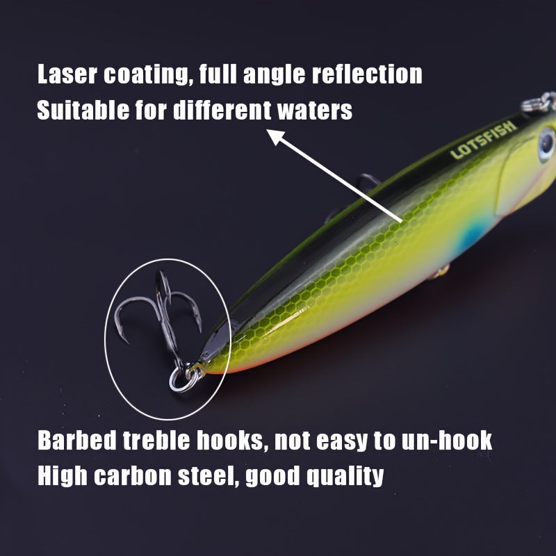 Floating Fishing Lure Plastic Bionic Bait Barbed Treble Hook