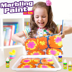 Funwins Kids Watercolor Art Kit 6-12 Craft Set Marble Pattern Holiday
