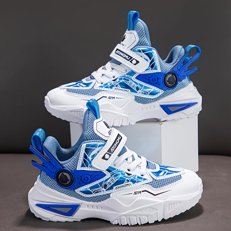 Boys Basketball Shoes Non-Slip Soft Sole Hook & Loop Sneakers