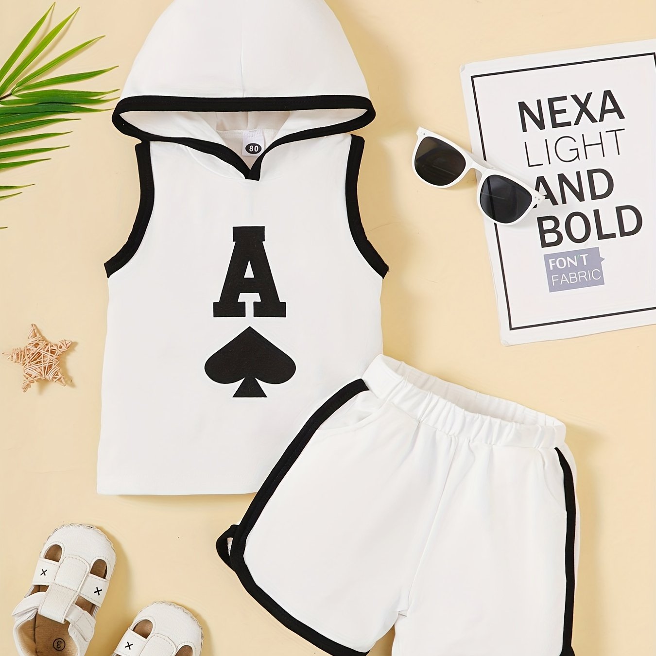 Boys Ace Of Spades Casual Outfit Hooded Tank Top & Shorts