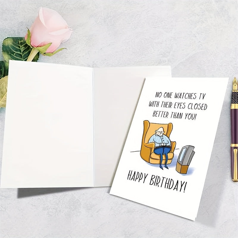 Funny Birthday Card For Men - TV Watcher - Set of 2