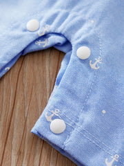 Baby Boy Short Sleeve Cartoon Bow Bodysuit