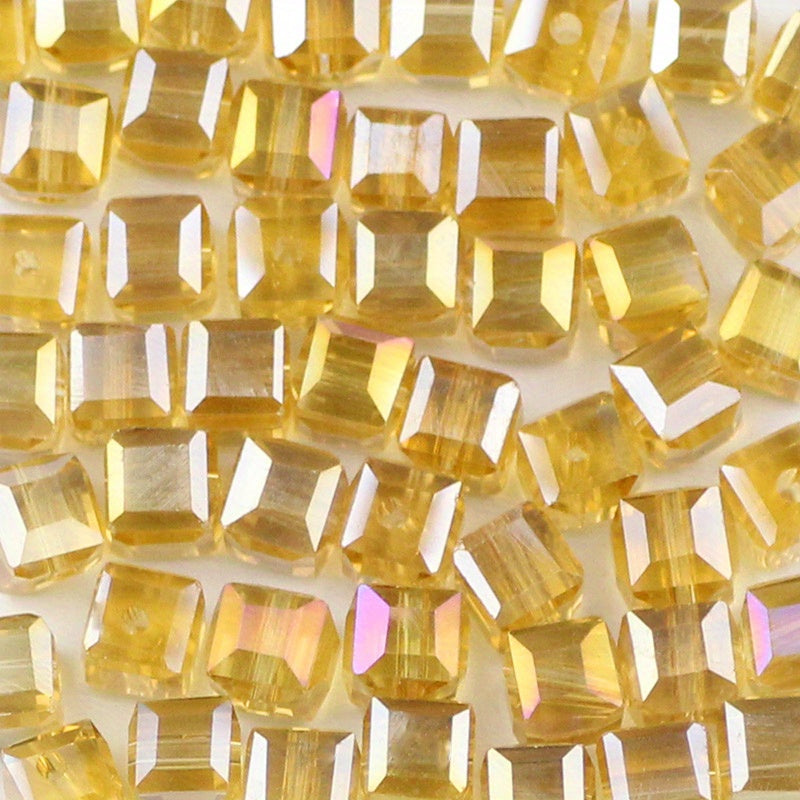 50pcs 6mm AB Plated Glass Crystal Beads DIY Jewelry Accessories