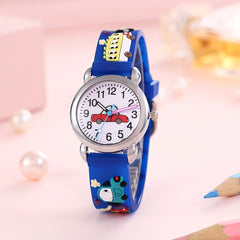 Colorful Cartoon Car Kids Round Wrist Watch Gift