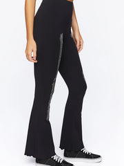 Halloween Goth Leggings Rhinestone Skull Print Flare Leggin