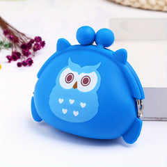 Owl Silicone Coin Purse for Girls - Cute Cartoon Small Storage Bag