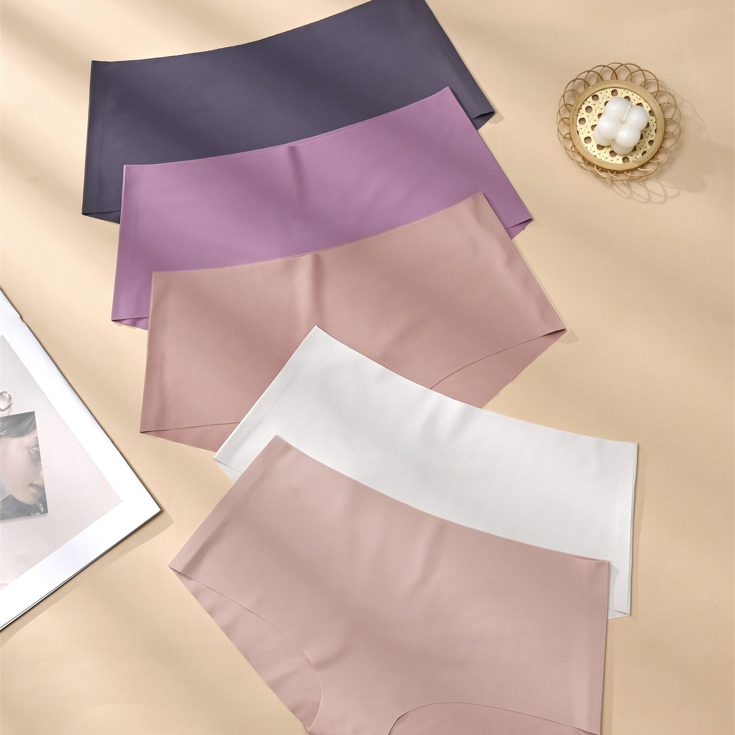5 Seamless Solid Briefs Comfy Panties Women's Lingerie