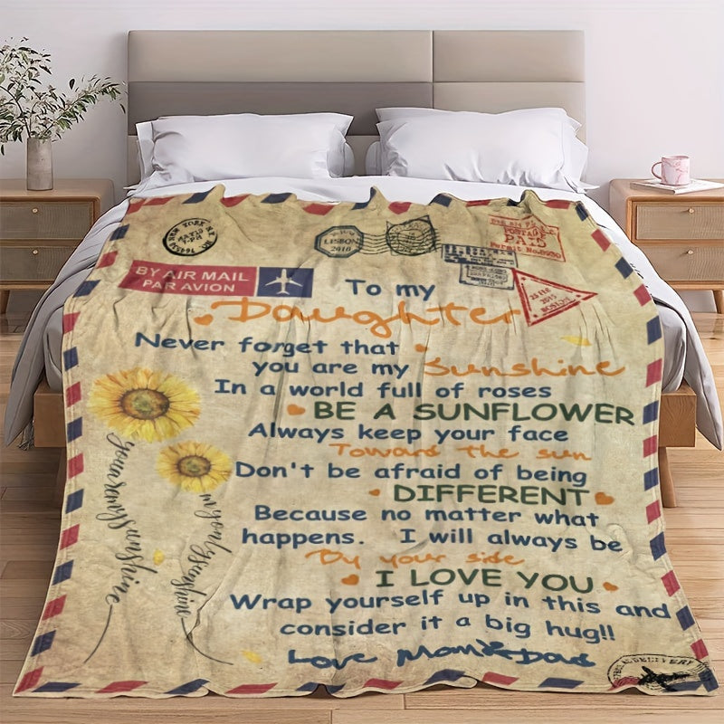 Throw Blanket From Dad And Mom To Daughter