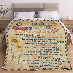 Throw Blanket From Dad And Mom To Daughter