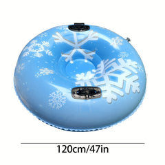 47in Inflatable Snow Tube Foldable Portable with Sturdy Handle