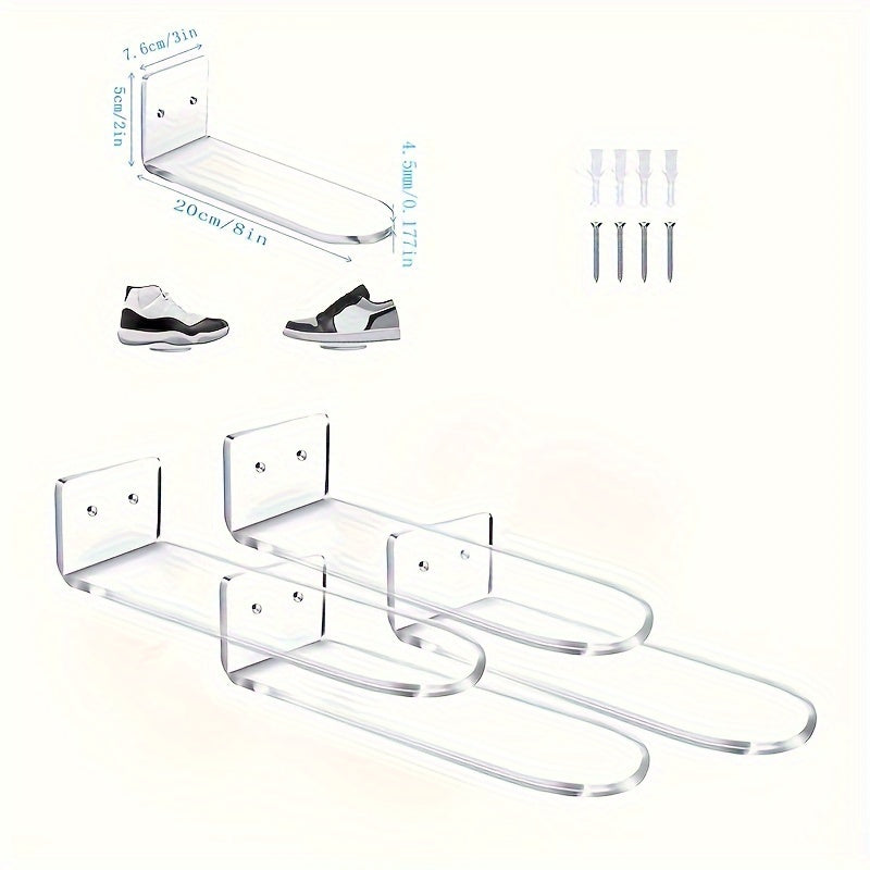 Floating Shoe Display Rack Acrylic Sports Shoes Storage Organizer