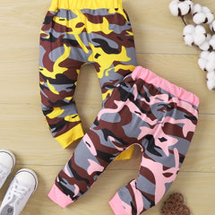 Baby Girls Camo Print Long Pants 2pcs Trousers