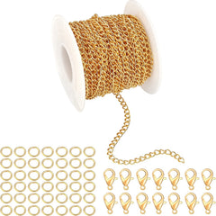 10m 32ft 2mm Double Twisted Chain Necklace Set With Lobster Clasp & Jump Rings