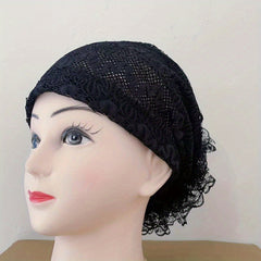 Embroidery Lace Turban Cap Lightweight Inner Hijab Hats