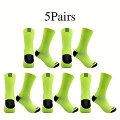5 Pairs Outdoor Sports Socks Breathable Cycling Sweat-absorbing Socks