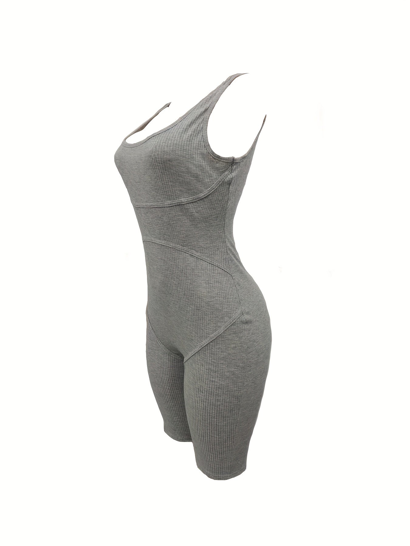 Solid Crew Neck Romper Jumpsuit Sleeveless Summer Casual Women's Clothing